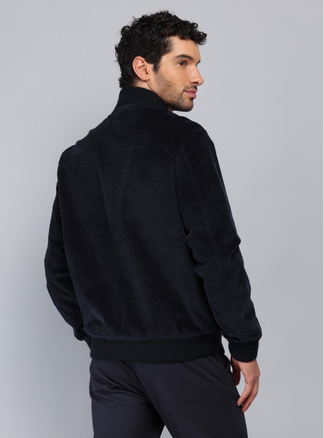 Chaqueta Bomber Cotelé Regular Fit Azul Marino Piero Butti Chaqueta Bomber Cotelé Regular Fit Azul Marino Piero Butti