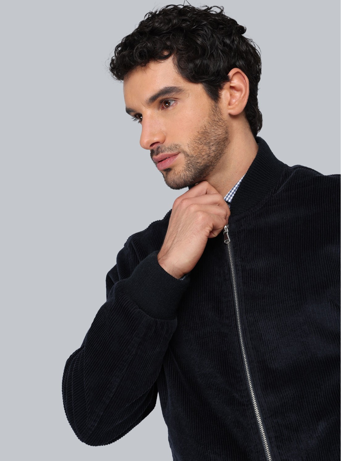 Chaqueta Bomber Cotelé Regular Fit Azul Marino Piero Butti Chaqueta Bomber Cotelé Regular Fit Azul Marino Piero Butti