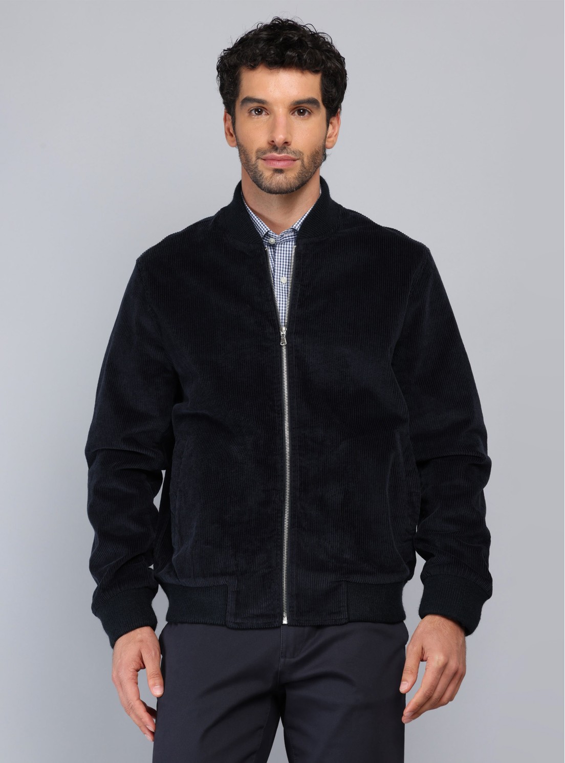 Chaqueta Bomber Cotelé Regular Fit Azul Marino Piero Butti Chaqueta Bomber Cotelé Regular Fit Azul Marino Piero Butti