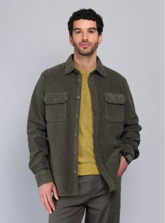 Overshirt Stone Wash Regular Fit Verde Piero Butti