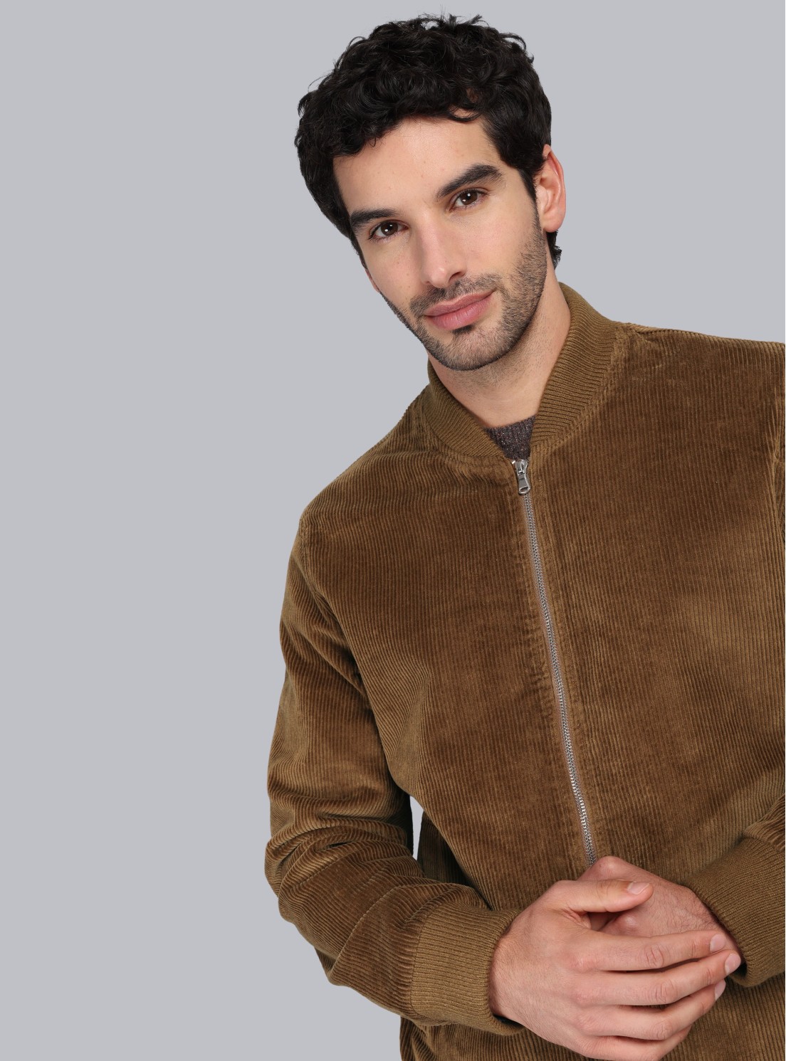 Chaqueta Bomber Cotelé Regular Fit Café Piero Butti Chaqueta Bomber Cotelé Regular Fit Café Piero Butti