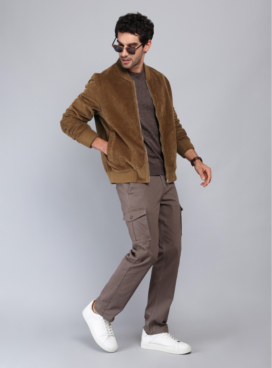 Chaqueta Bomber Cotelé Regular Fit Café Piero Butti Chaqueta Bomber Cotelé Regular Fit Café Piero Butti