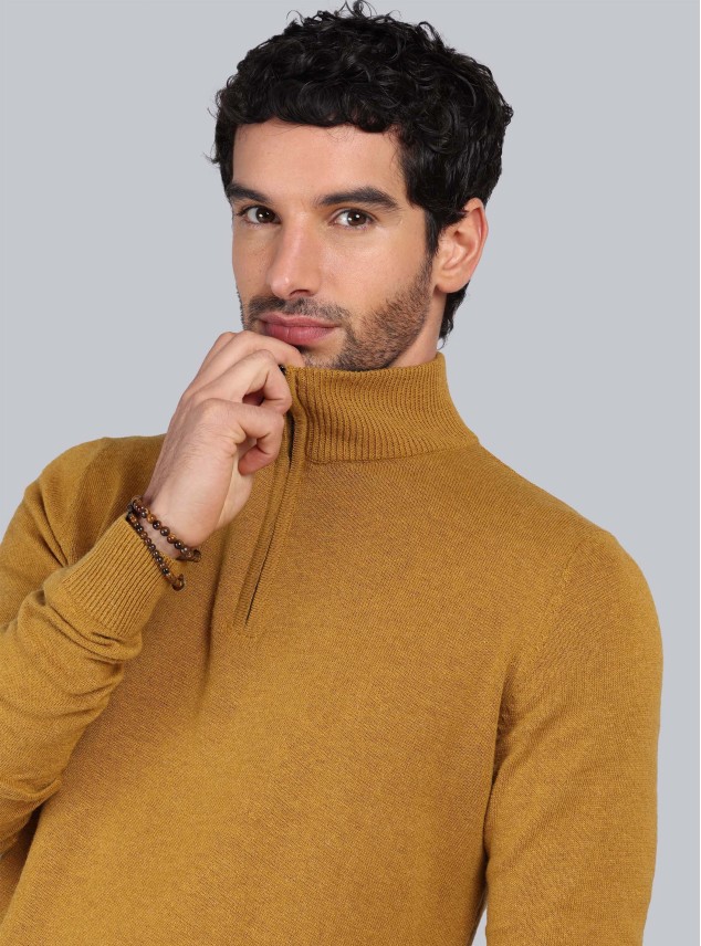 Sweater Cuello Alto Regular Fit Mostaza Piero Butti Sweater Cuello Alto Regular Fit Mostaza Piero Butti