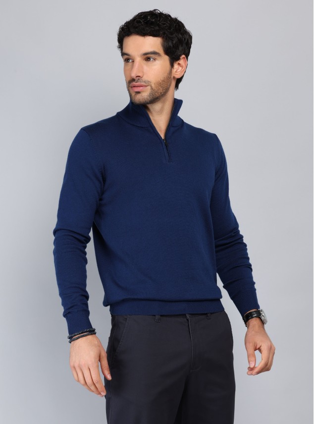Sweater Cuello Alto Regular Fit Azul Piero Butti Sweater Cuello Alto Regular Fit Azul Piero Butti