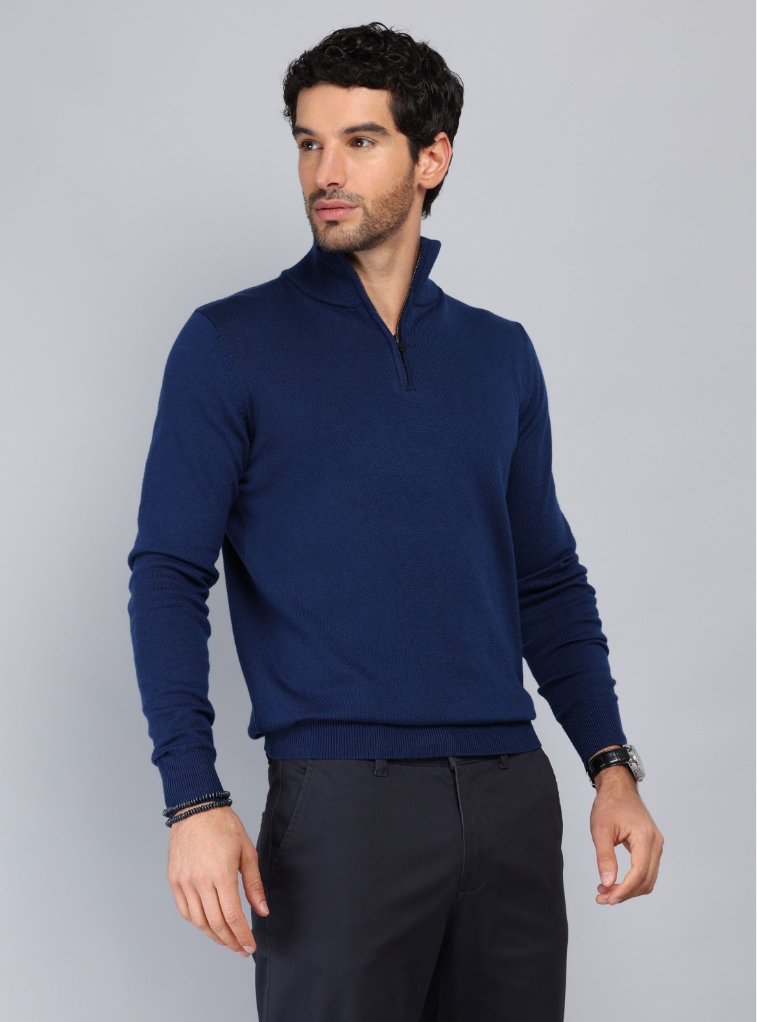Sweater Cuello Alto Regular Fit Azul Piero Butti Sweater Cuello Alto Regular Fit Azul Piero Butti
