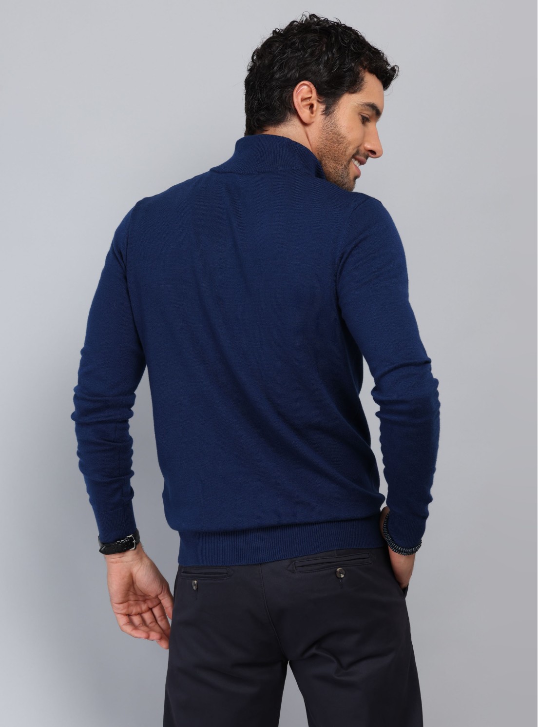 Sweater Cuello Alto Regular Fit Azul Piero Butti Sweater Cuello Alto Regular Fit Azul Piero Butti