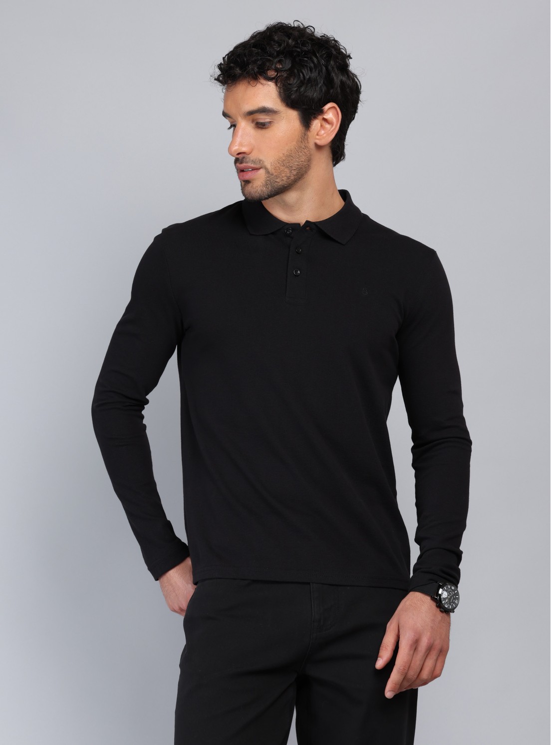 Polera Piqué Regular Fit Negro Piero Butti Polera Piqué Regular Fit Negro Piero Butti
