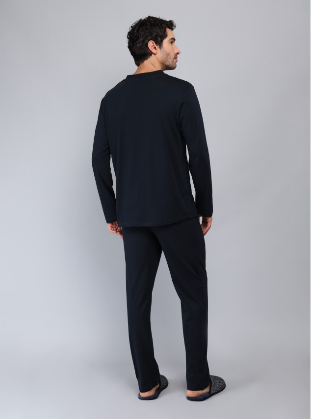 Pijama Largo Regular Fit Azul Piero Butti Pijama Largo Regular Fit Azul Piero Butti