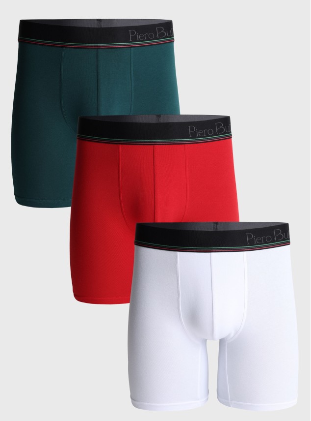 Boxer 3 Unidades Liso Multicolor Piero Butti