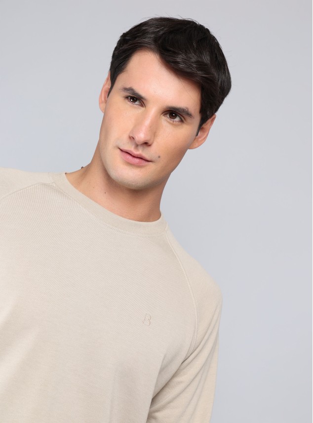 Polerón Cuello Redondo Regular Fit Beige Piero Butti Polerón Cuello Redondo Regular Fit Beige Piero Butti