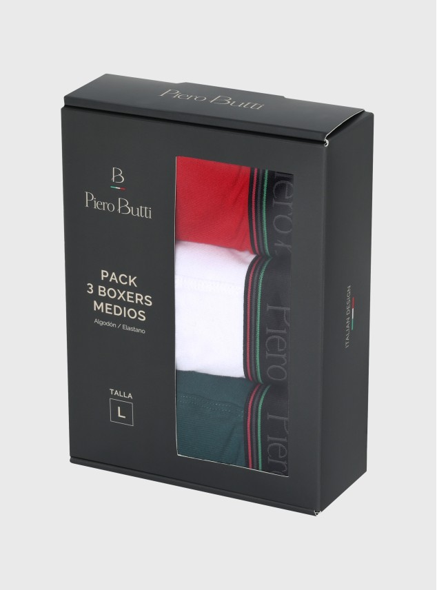 Boxer 3 Unidades Liso Multicolor Piero Butti Boxer 3 Unidades Liso Multicolor Piero Butti