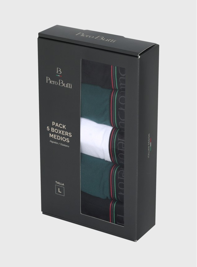 Boxer 5 Unidades Liso Multicolor Piero Butti Boxer 5 Unidades Liso Multicolor Piero Butti