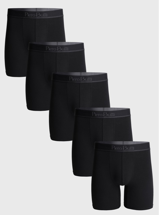 Boxer 5 Unidades Liso Negro Piero Butti