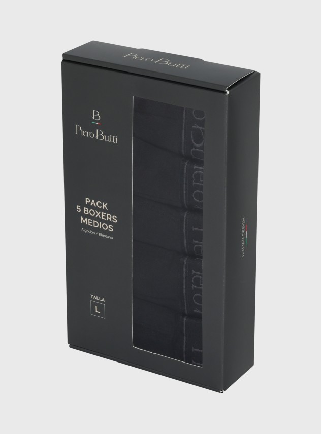 Boxer 5 Unidades Liso Negro Piero Butti Boxer 5 Unidades Liso Negro Piero Butti