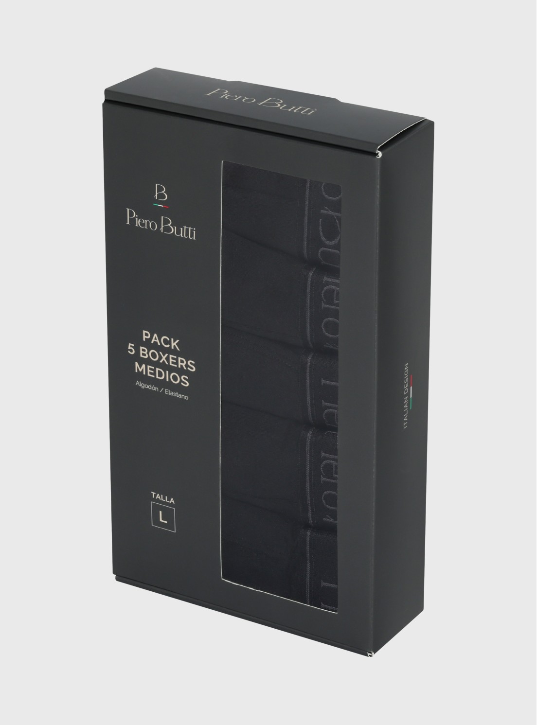 Boxer 5 Unidades Liso Negro Piero Butti Boxer 5 Unidades Liso Negro Piero Butti
