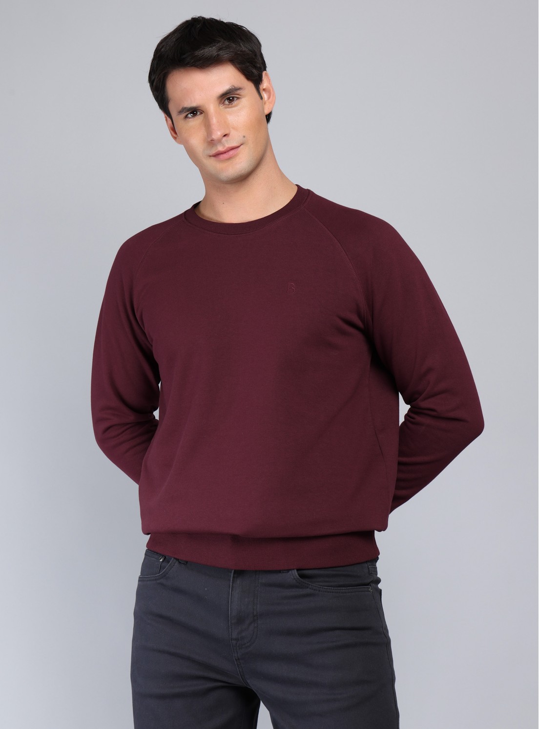 Polerón Cuello Redondo Regular Fit Burdeo Piero Butti Polerón Cuello Redondo Regular Fit Burdeo Piero Butti