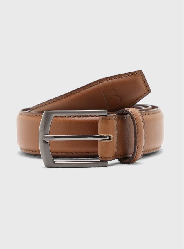 Cinturón De Cuero Liso Camel Piero Butti Cinturón De Cuero Liso Camel Piero Butti