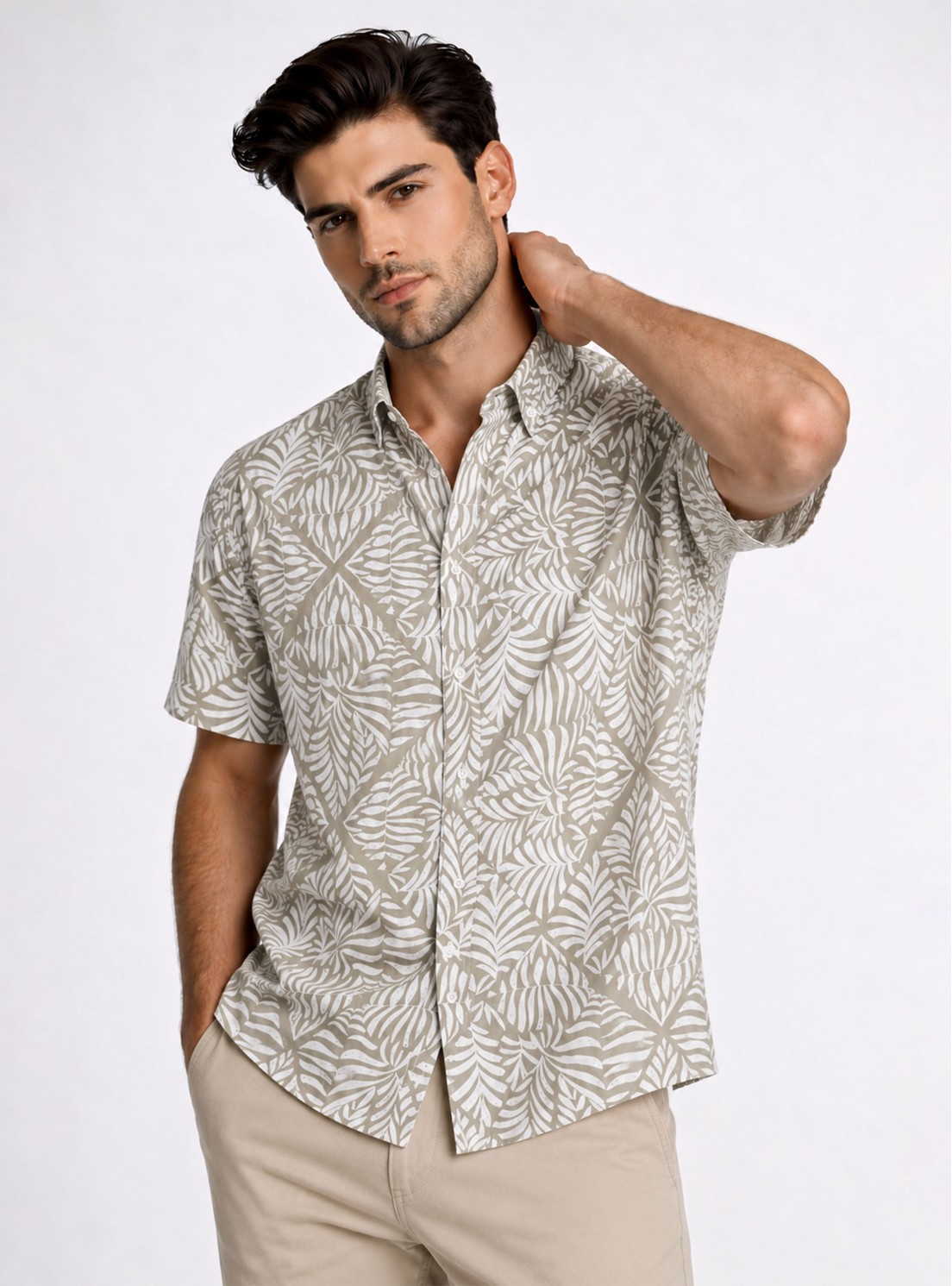 Camisa Print Regular Fit Café Piero Butti Camisa Print Regular Fit Café Piero Butti