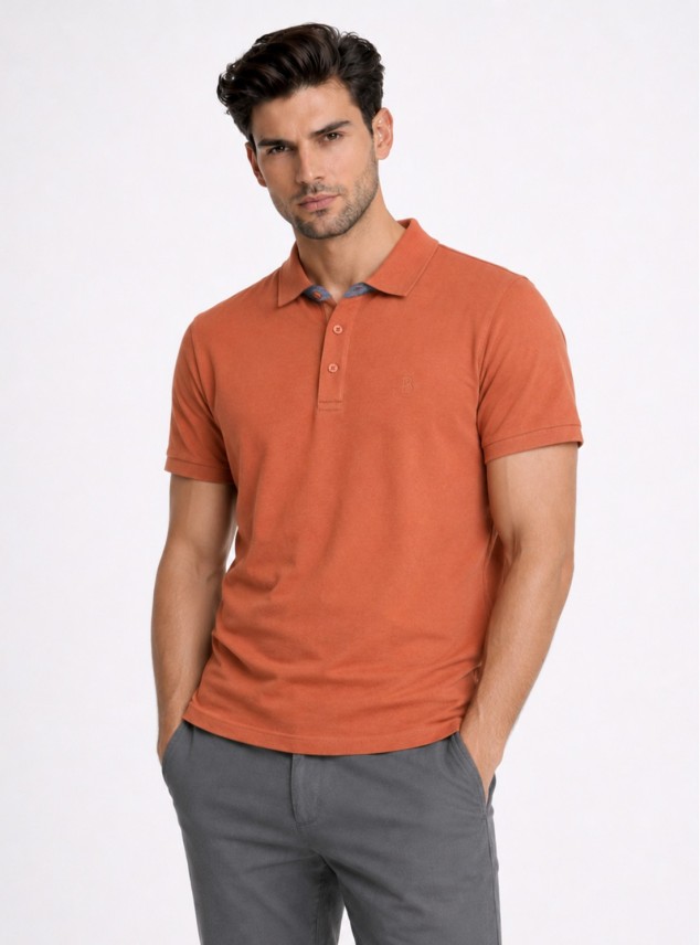 Polera Pique Regular Fit Terracota Piero Butti