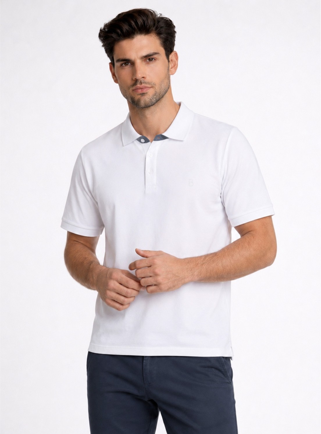Polera Pique Regular Fit Blanco Piero Butti Polera Pique Regular Fit Blanco Piero Butti