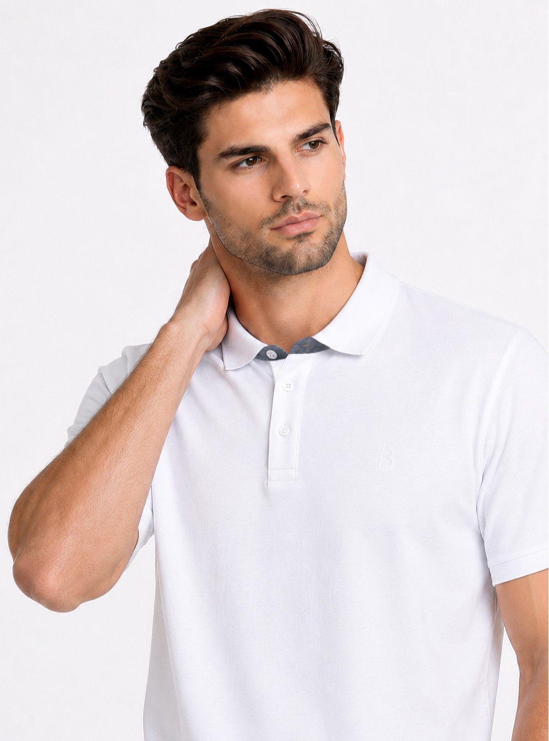 Polera Pique Regular Fit Blanco Piero Butti Polera Pique Regular Fit Blanco Piero Butti