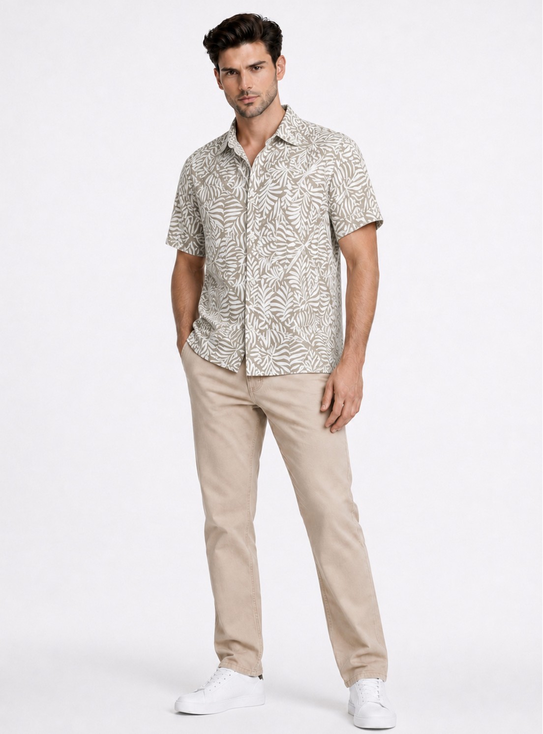Camisa Print Regular Fit Café Piero Butti Camisa Print Regular Fit Café Piero Butti