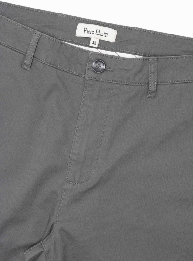 Pantalón Chino Spandex Regular Fit Gris Piero Butti Pantalón Chino Spandex Regular Fit Gris Piero Butti