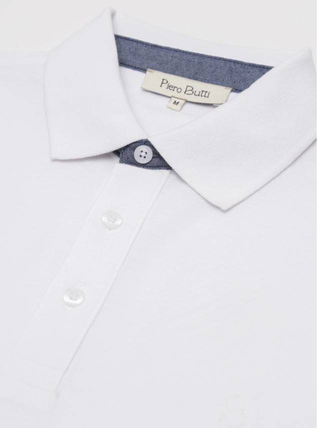 Polera Pique Regular Fit Blanco Piero Butti Polera Pique Regular Fit Blanco Piero Butti