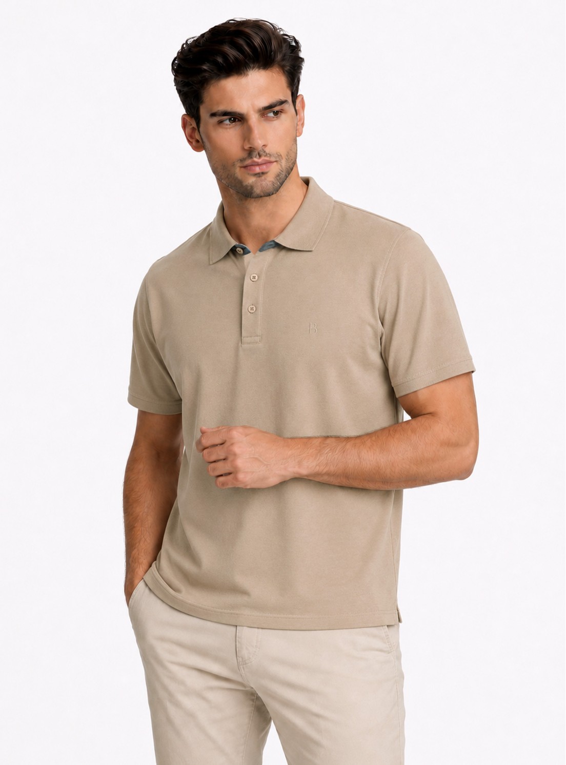 Polera Pique Regular Fit Café Piero Butti Polera Pique Regular Fit Café Piero Butti