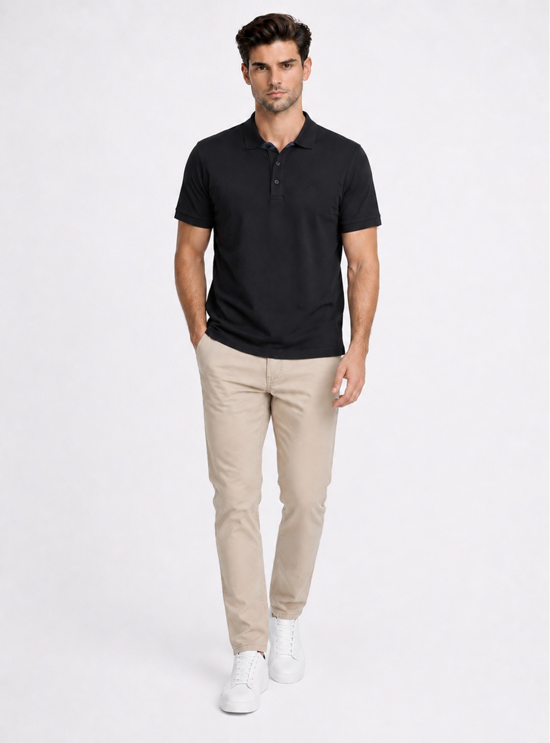 Polera Pique Regular Fit Negro Piero Butti Polera Pique Regular Fit Negro Piero Butti