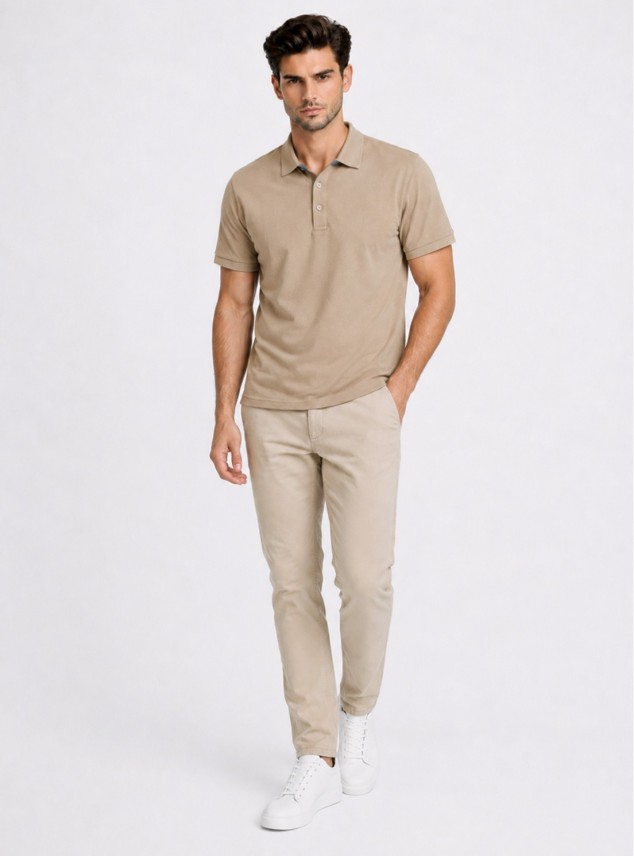 Polera Pique Regular Fit Café Piero Butti Polera Pique Regular Fit Café Piero Butti