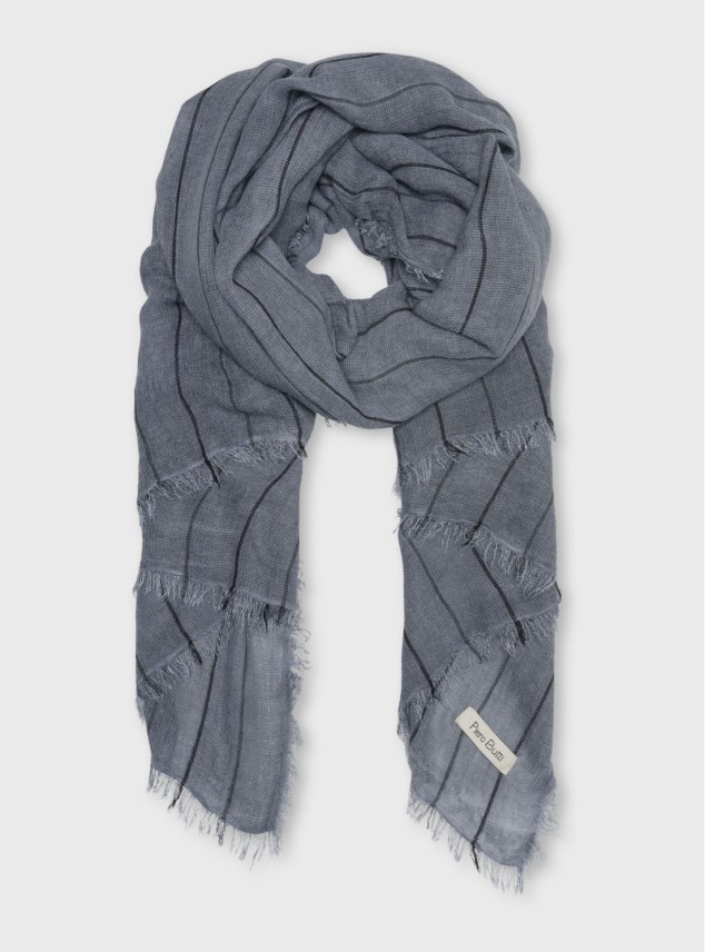 Pañuelo Viscosa A Rayas Azul Piero Butti