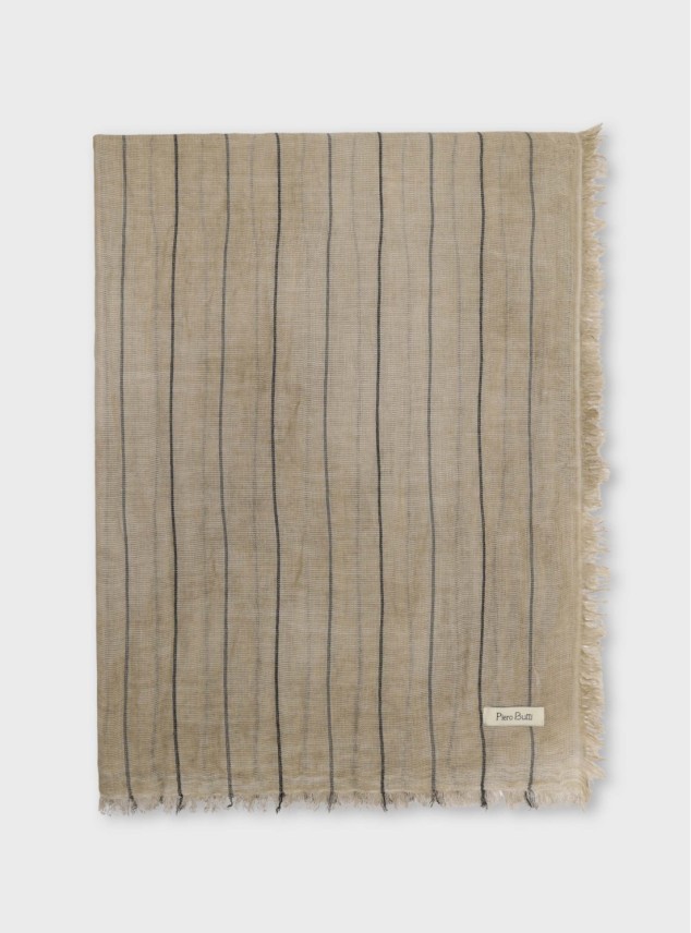 Pañuelo Viscosa A Rayas Beige Piero Butti Pañuelo Viscosa A Rayas Beige Piero Butti