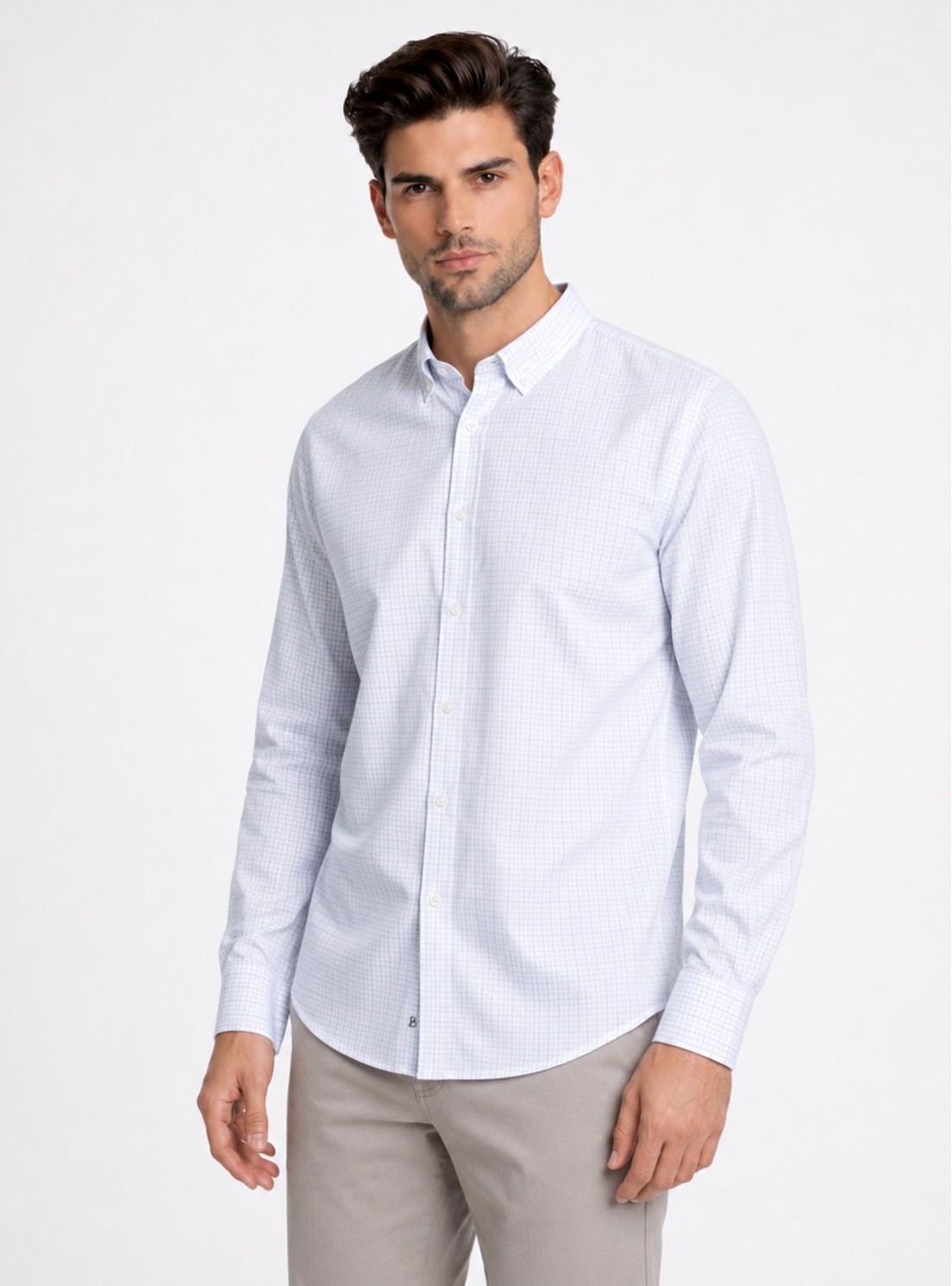 Camisa Cuadros Regular Fit Celeste Piero Butti Camisa Cuadros Regular Fit Celeste Piero Butti
