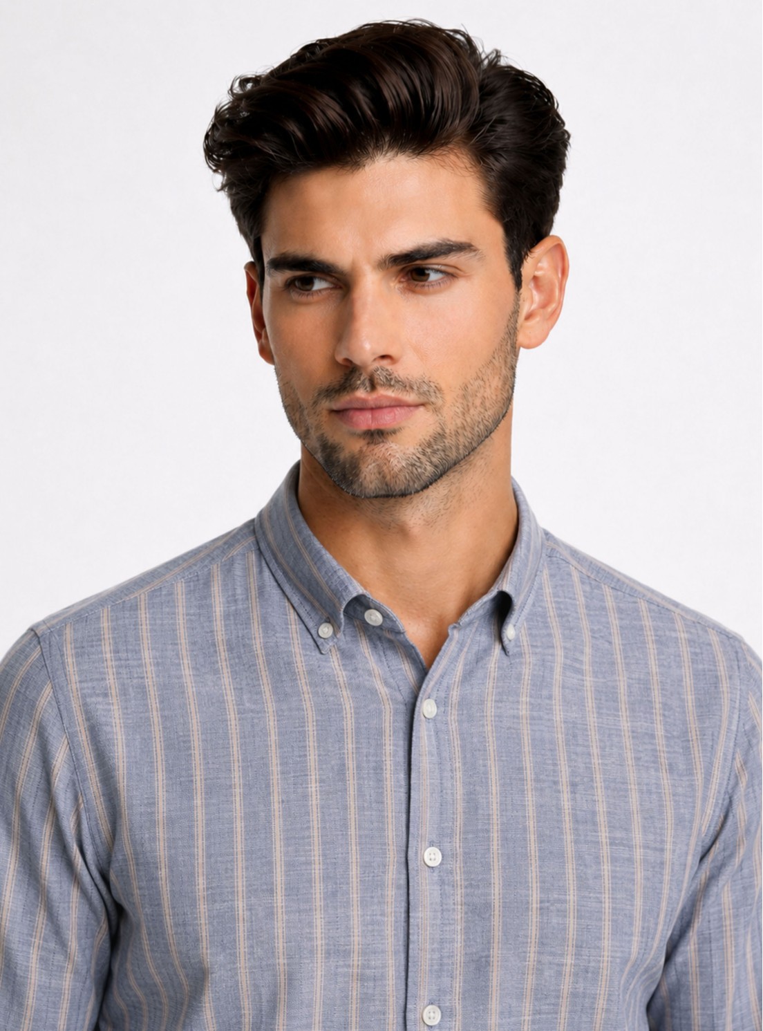 Camisa A Rayas Regular Fit Denim Piero Butti Camisa A Rayas Regular Fit Denim Piero Butti