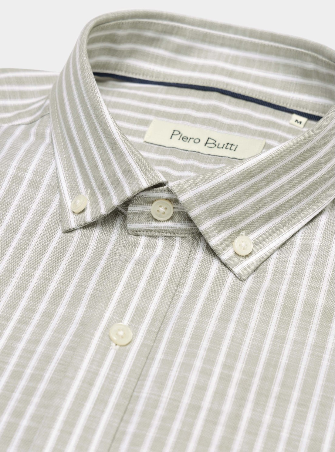 Camisa a Rayas Regular Fit Oliva Piero Butti Camisa a Rayas Regular Fit Oliva Piero Butti