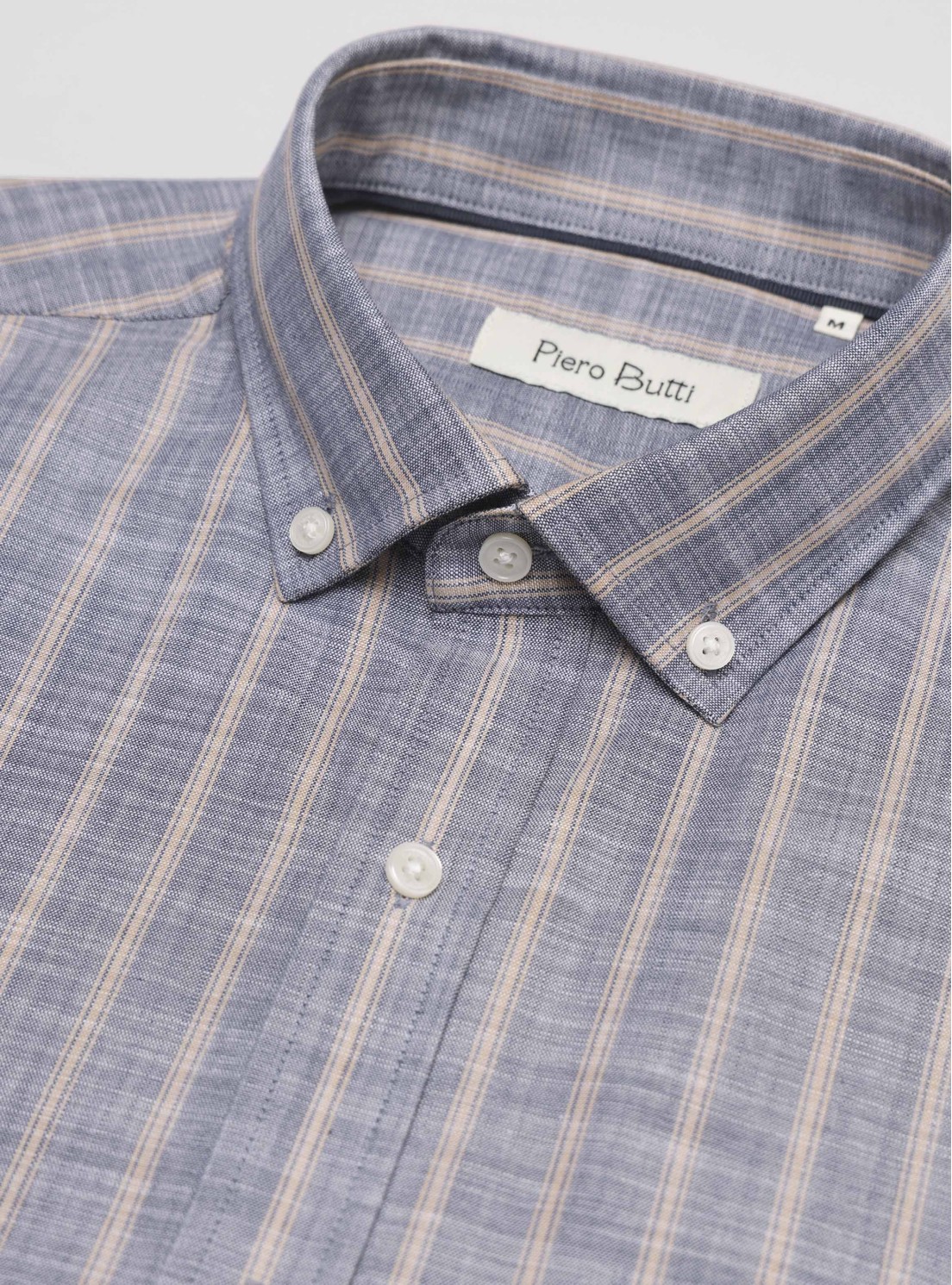 Camisa A Rayas Regular Fit Denim Piero Butti Camisa A Rayas Regular Fit Denim Piero Butti