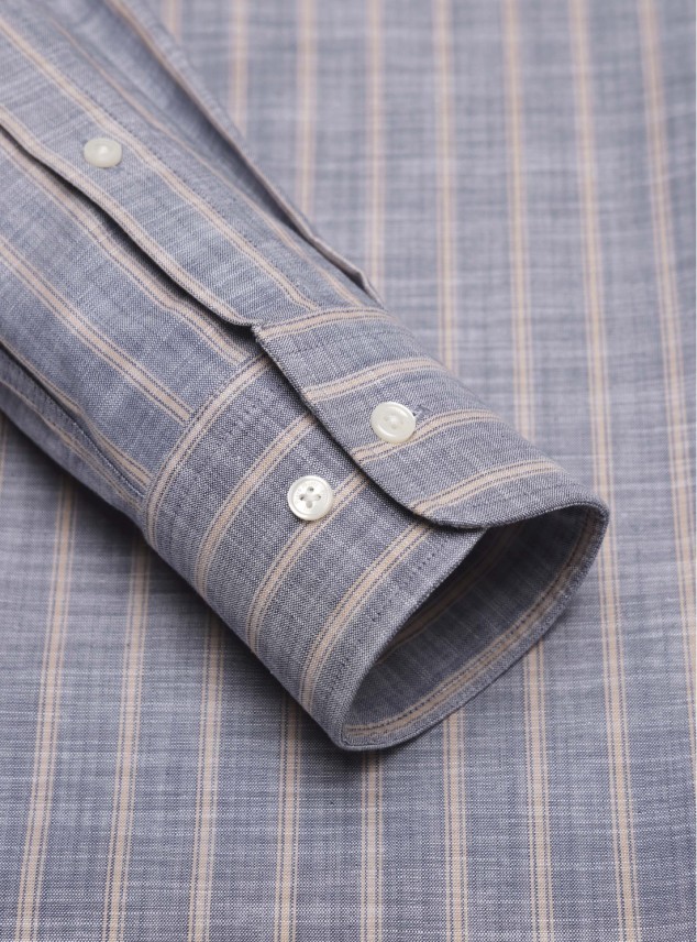 Camisa A Rayas Regular Fit Denim Piero Butti Camisa A Rayas Regular Fit Denim Piero Butti