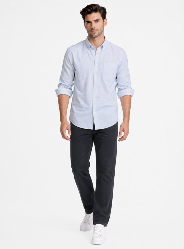 Camisa A Cuadros Regular Fit Celeste Piero Butti Camisa A Cuadros Regular Fit Celeste Piero Butti