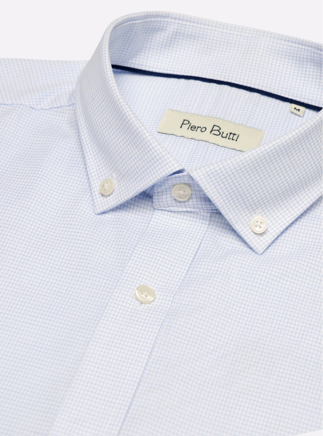Camisa A Cuadros Regular Fit Celeste Piero Butti Camisa A Cuadros Regular Fit Celeste Piero Butti