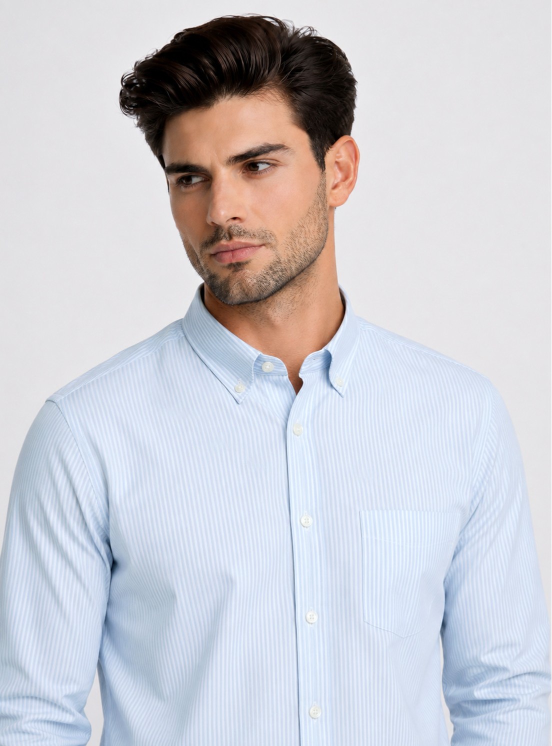 Camisa A Rayas Regular Fit Celeste Piero Butti Camisa A Rayas Regular Fit Celeste Piero Butti