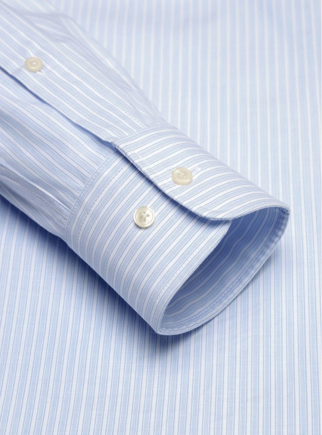 Camisa A Rayas Regular Fit Celeste Piero Butti Camisa A Rayas Regular Fit Celeste Piero Butti