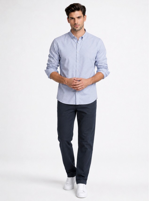 Camisa Fantasía Regular Fit Celeste Piero Butti Camisa Fantasía Regular Fit Celeste Piero Butti