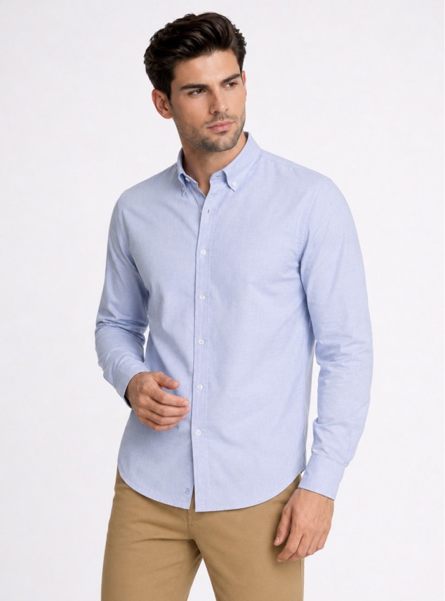 Camisa Fantasía Regular Fit Azul Piero Butti Camisa Fantasía Regular Fit Azul Piero Butti