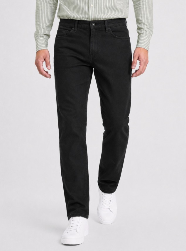 Pantalón Stone Wash Regular Fit Negro Piero Butti Pantalón Stone Wash Regular Fit Negro Piero Butti