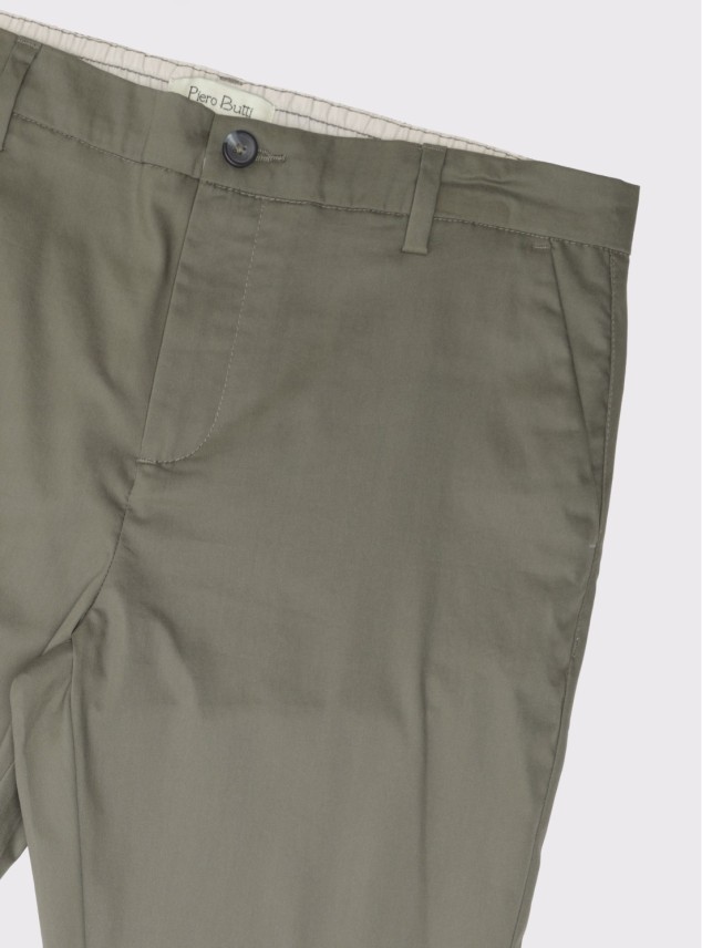 Pantalón Liso Spandex Regular Fit Verde Piero Butti Pantalón Liso Spandex Regular Fit Verde Piero Butti