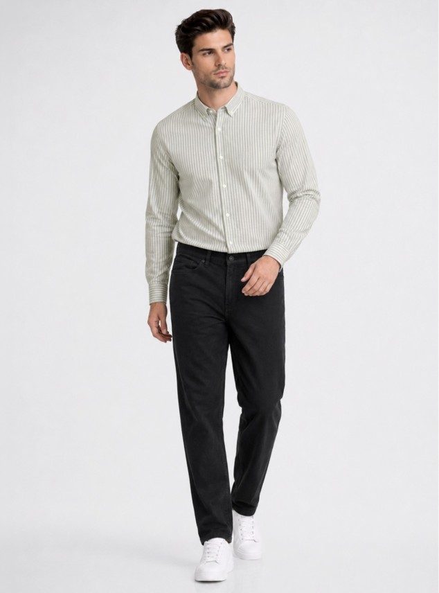 Pantalón Stone Wash Regular Fit Negro Piero Butti Pantalón Stone Wash Regular Fit Negro Piero Butti