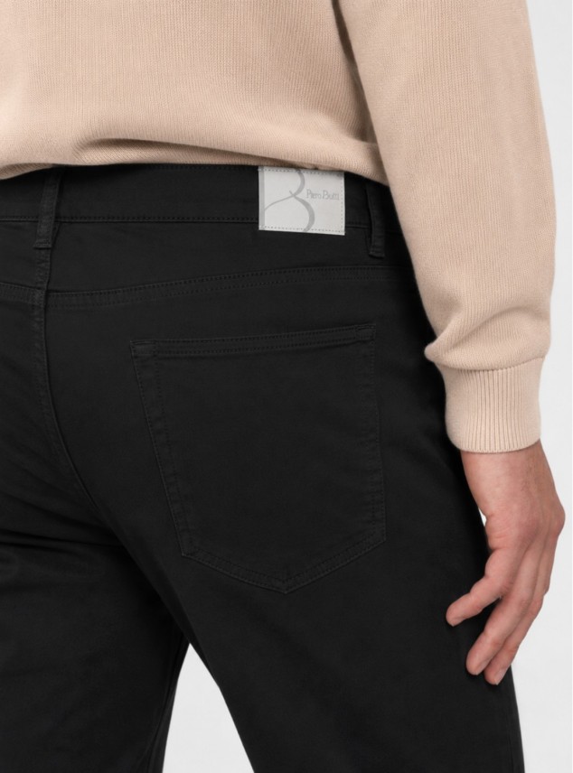 Pantalón 5 Pocket Spandex Regular Fit Negro Piero Butti Pantalón 5 Pocket Spandex Regular Fit Negro Piero Butti