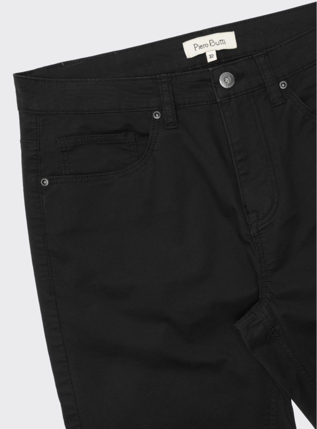 Pantalón 5 Pocket Spandex Regular Fit Negro Piero Butti Pantalón 5 Pocket Spandex Regular Fit Negro Piero Butti