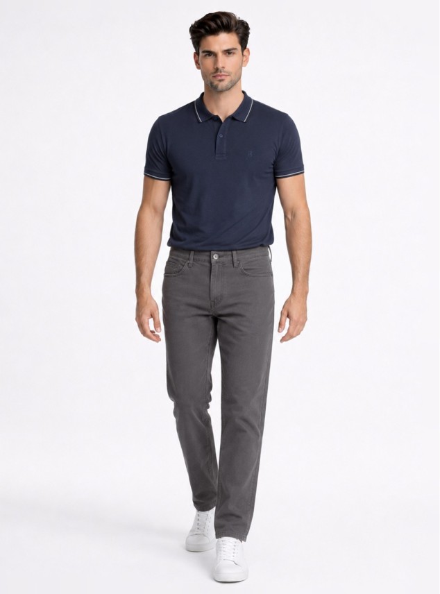 Pantalón 5 Pocket Spandex Regular Fit Gris Piero Butti Pantalón 5 Pocket Spandex Regular Fit Gris Piero Butti
